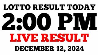 Lotto Result Today 2PM Draw December 12 2024 PCSO LIVE Result [upl. by Kyte]