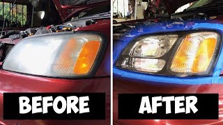 The EASIEST DIY Headlight Restoration Ever [upl. by Saimon376]