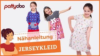 Kinderkleider aus Jersey selber nähen  Nähen für Anfänger [upl. by Meeharb]