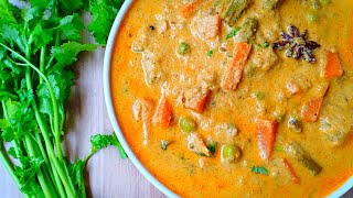 Saravana Bhavan Vegetable Korma Recipe  Vegetable Kurma Recipe  Korma Recipe for Lockdown [upl. by Haneehs]