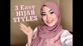 3 simple hijab tutorial styles  Chiffon malaysia  Maranao vlog  philippines [upl. by Fannie]