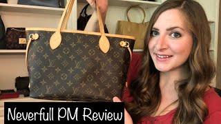 REVIEW Louis Vuitton Neverfull PM What Fits Mod Shots MM Comparison [upl. by Euqinomahs]