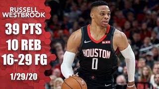 Russell Westbrook goes off for 39 points in Rockets vs Trail Blazers  201920 NBA Highlights [upl. by Fabio]