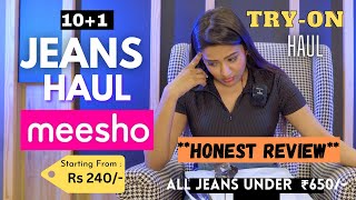 MEESHO JEANS haul 🙆🏻‍♀️👖  11 Bottoms  TRYON  Honest review  gimaashi [upl. by Mil]