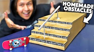 DIY CARDBOARD FINGERBOARD OBSTACLES [upl. by Nodnrb]