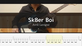 Avril Lavigne  Sk8er Boi  Bass Cover TAB [upl. by Anawot]