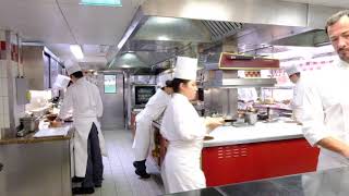 Busy Kitchen at 3 Michelin star Alain Ducasse au Plaza Athénée in Paris France [upl. by Rector]