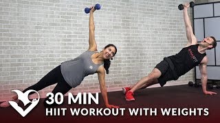 30 Minute HIIT Workout with Weights  Full Body 30 Min HIIT Tabata Workouts at Home with Dumbbells [upl. by Bergmans]