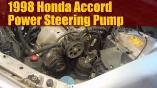 1998 Honda Accord How to Replace the Power Steering Pump [upl. by Yelac]