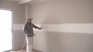 How to paint new Plasterboard or Drywall  Painting walls amp ceilings using an airless sprayer [upl. by Sekoorb]