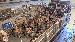 Landing Craft Utility LCU Well Deck Ops – Amphibious Assault Ship USS Bonhomme Richard [upl. by Atillertse]