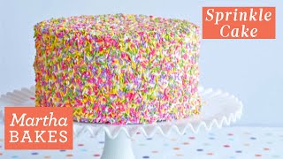 Martha Stewart’s ThreeLayer Sprinkle Cake  Martha Bakes Recipes [upl. by Cotter]