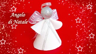 Angelo di Natale facile in feltro o gomma crepla senza cucire DIY Christmas Angel easy craft [upl. by Anairda312]