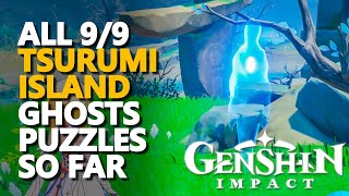 All Tsurumi Island Ghosts Genshin Impact Spirits [upl. by Eveineg]