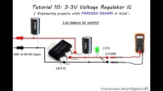 1117 33V Voltage Regulator IC  Tutorial 10 [upl. by Oconnor]