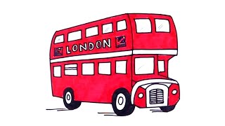 How to draw a Double decker bus of London [upl. by Elfie]