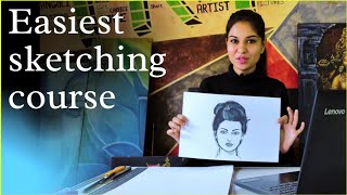 स्केचिंग कैसे करे  how to start drawing  simple techniques with pencil and paper [upl. by Wayland939]