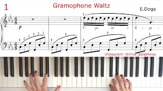 DOGA GRAMOPHONE Waltz Piano ГРАММОФОН ВАЛЬС Дога Gramofone Simple piano cover Music sheet Ноты [upl. by Atikihc57]