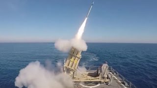 See rocket launcher intercept missile from moving ship [upl. by Ekusuy]