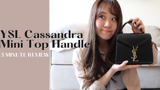 QUICK REVIEW  YSL Cassandra Mini Top Handle Bag   Try on  Is it worth it [upl. by Eednim]