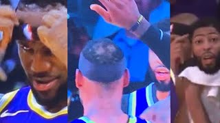 LeBron’s hair falls out during game but doesn’t know Anthony Davis lets him know [upl. by Magnusson]