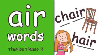 air Words  Phase 3 Phonics [upl. by Nnaharas]