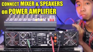 BASIC POWER AMP SETUP  Mixer amp Speaker Connection  StereoParallelBridge Mode Guide  TUT [upl. by Ikeda211]