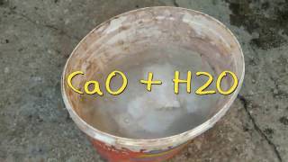 Calcium oxide and water CaO  H2O EXPERIMENT [upl. by Chevalier]