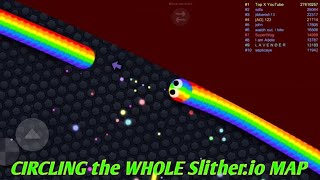 I CIRCLED THE WHOLE SLITHERIO LOBBY  circling the whole slitherio map Epic GamePlay [upl. by Luben]