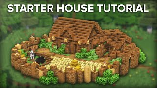 Minecraft Building a Cozy Survival Starter House Tutorial [upl. by Fraase467]