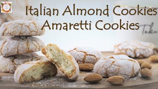 CHEWY AND SOFT AMARETTI COOKIES ITALIAN RECIPE almondcookies [upl. by Kathi]