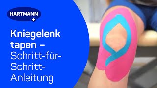 Kniegelenk tapen Anwendung DermaPlast® ACTIVE Kinesiologisches Tape [upl. by Analeh]