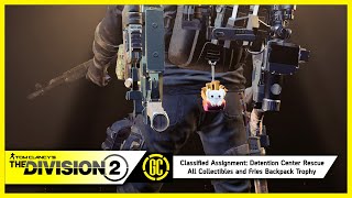 The Division 2 Classified Assignment Detention Center Rescue  All Collectibles and Backpack Trophy [upl. by Neenaej]