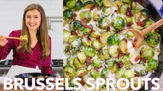 Brussels Sprouts in Alfredo Sauce Recipe [upl. by Hassett]