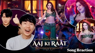 AAJ KI RAAT Song Reaction by Korean  Stree 2  Tamannaah Bhatia [upl. by Ailak]