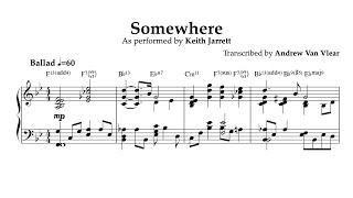 Somewhere  Keith Jarrett piano transcription [upl. by Ytte]