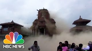 Compilation Of Nepal Earthquakes Most Dramatic Footage  NBC News [upl. by Akimrej]