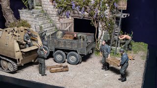 135 WW2 Diorama Full build with realistic scenery  Somewhere in Italy [upl. by Arais297]