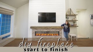 DIY Shiplap Electric Fireplace Build with Mantel [upl. by Favin]