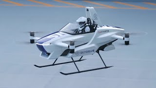 Toyotas SkyDrive  the 1st human piloted quotdronequot is here [upl. by Finbar]