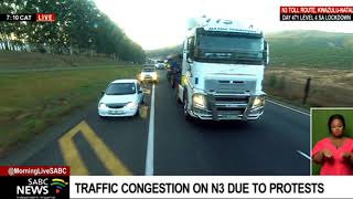 KZN Protests I N3 hit by traffic congestion due to protests [upl. by Nnorahs542]