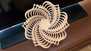 Fretwork scrollsaw bowl Cutting process and final result [upl. by Nnylaf]