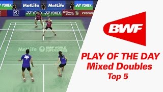 Mixed Doubles  Top 5  Play Of The Day  Badminton [upl. by Gnot]