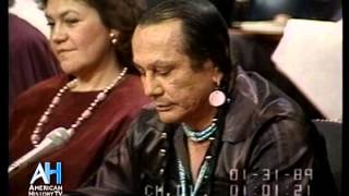 1989  American Indian Activist Russell Means testifies at Senate Hearing [upl. by Yenroc]