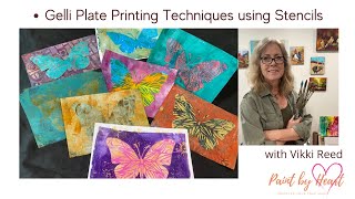 Gelli Plate Printing Techniques Using Stencils [upl. by Marijn]