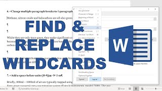 Advanced Find amp Replace with wildcards in Microsoft Word [upl. by Diego]