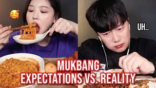 mukbang EXPECTATIONS vs REALITY [upl. by Idelson]