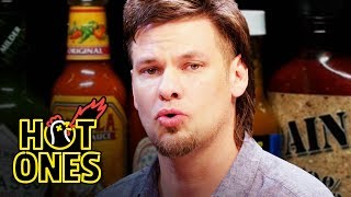 Theo Von Fights the Dark Arts While Eating Spicy Wings  Hot Ones [upl. by Grail]