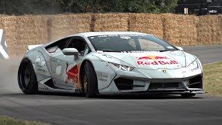 Mad Mikes CRAZY 800HP Lamborghini Huracan Drift Car in Action  Goodwood FOS MUST SEE [upl. by Turk]