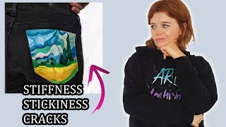 5 Beginner Painting On Clothes MISTAKES to AVOID save your artwork from cracks [upl. by Morette]